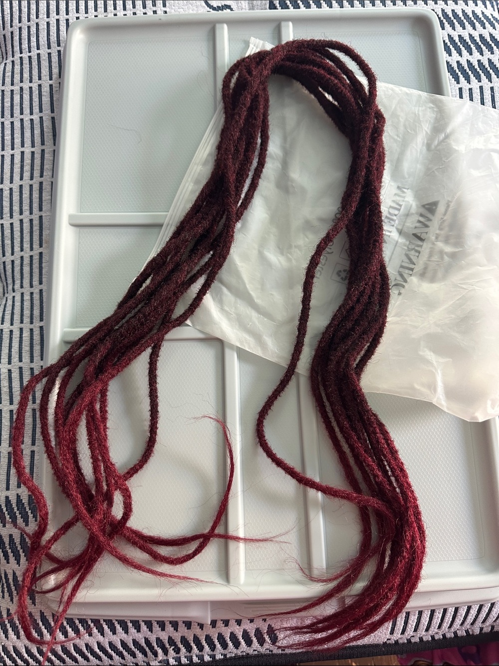 Deep Burgundy Faux Dreadlock Hair Extensions